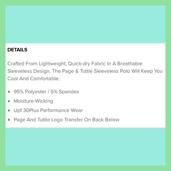 Page & Tuttle Golf Shirt Small in Aqua White Green - Picture 2 of 3